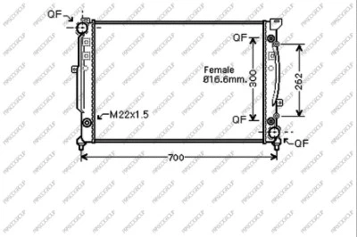 Radiator, engine cooling (AD017R017)