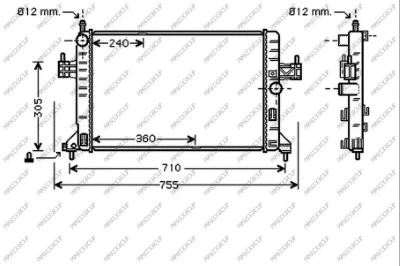 Radiator, engine cooling (OP030R006)