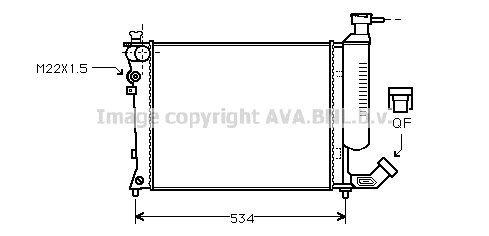 Radiator, engine cooling (CNA2059)