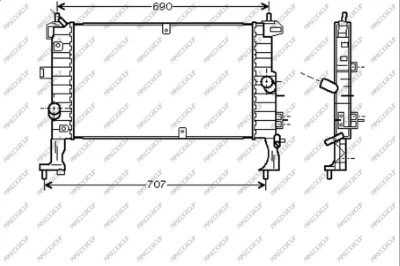Radiator, engine cooling (OP350R002)