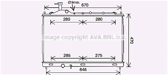 Radiator, engine cooling (MT2268)