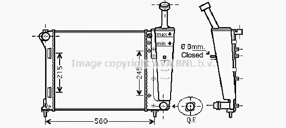 Radiator, engine cooling (FT2404)