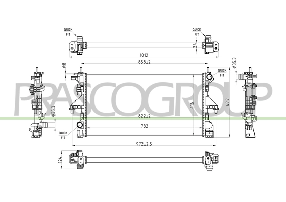 Radiator, engine cooling (CI954R001)