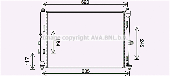 Radiator, engine cooling (MZ2288)