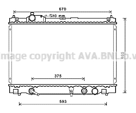 Radiator, engine cooling (TO2676)