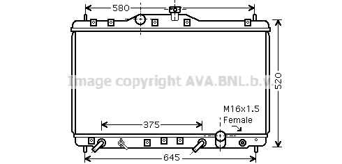Radiator, engine cooling (HDA2173)