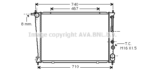 Radiator, engine cooling (HY2050)