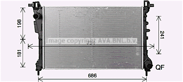 Radiator, engine cooling (FT2469)