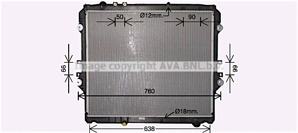 Radiator, engine cooling (TO2752)