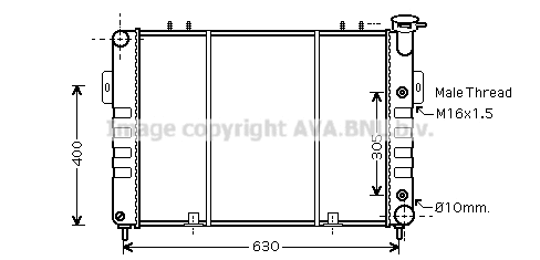 Radiator, engine cooling (JE2037)