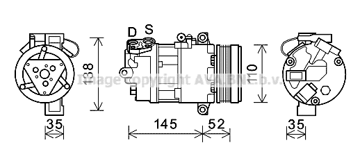 Compressor, air conditioning (BWAK545)