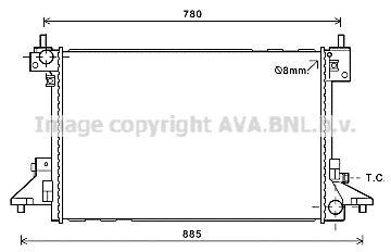 Radiator, engine cooling (OL2601)