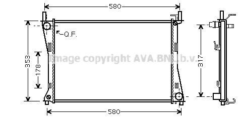 Radiator, engine cooling (FDA2325)