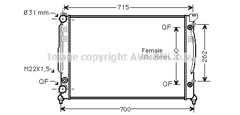 Radiator, engine cooling (AIA2109)