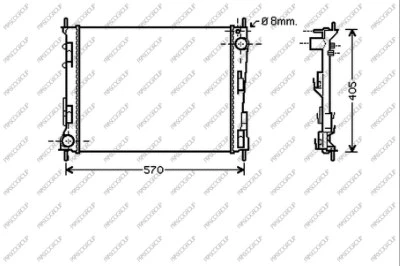 Radiator, engine cooling (RN025R010)