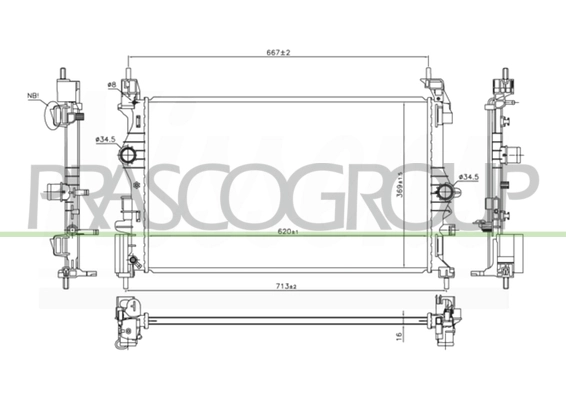 Radiator, engine cooling (OP036R002)
