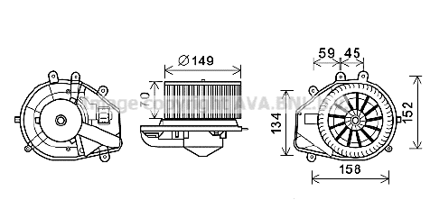 Electric Motor, interior blower (VN8352)
