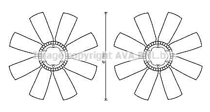 Fan Wheel, engine cooling (VLB070)