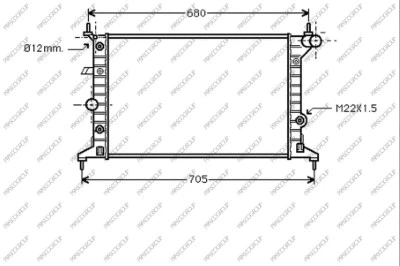 Radiator, engine cooling (OP052R002)