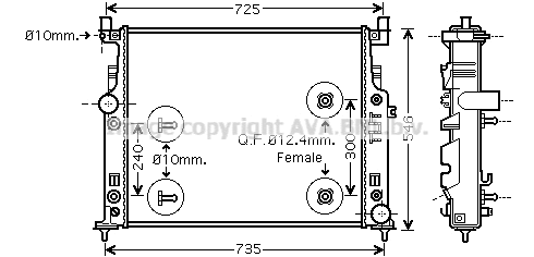 Radiator, engine cooling (MSA2436)