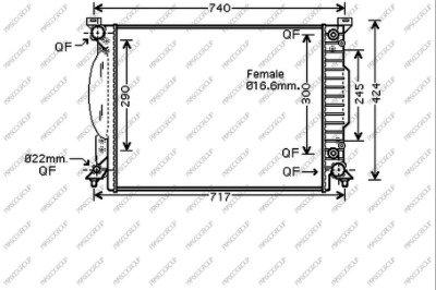 Radiator, engine cooling (AD020R008)