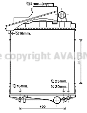 Radiator, engine cooling (JD2038)