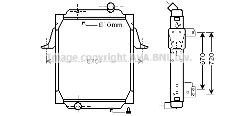 Radiator, engine cooling (RE2069)