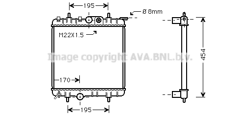 Radiator, engine cooling (PE2188)