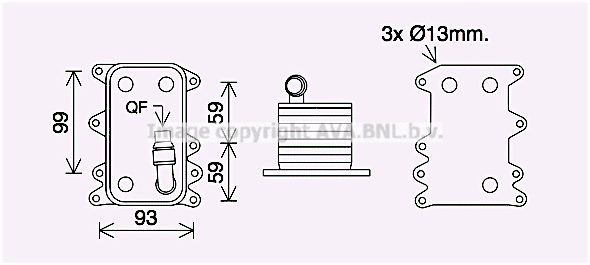Oil Cooler, automatic transmission (BW3560)