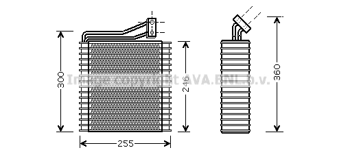 Evaporator, air conditioning (CRV040)