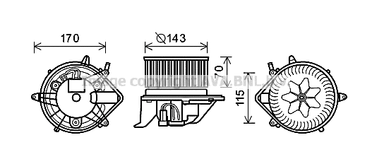 Electric Motor, interior blower (BW8461)