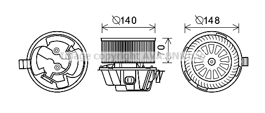 Electric Motor, interior blower (DA8012)
