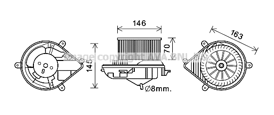 Electric Motor, interior blower (PE8394)