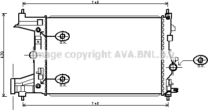 Radiator, engine cooling (OLA2545)