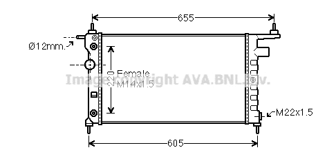 Radiator, engine cooling (OLA2184)