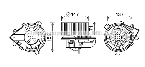 Electric Motor, interior blower (PE8379)