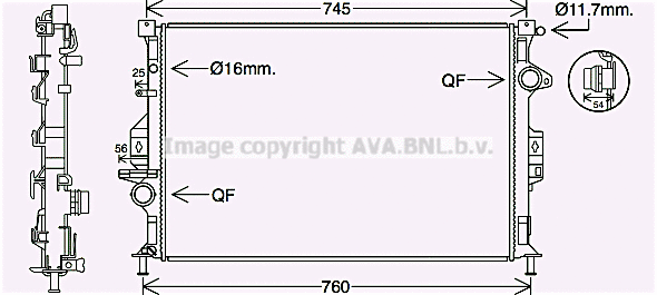 Radiator, engine cooling (FD2639)