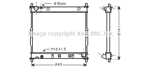 Radiator, engine cooling (DWA2062)