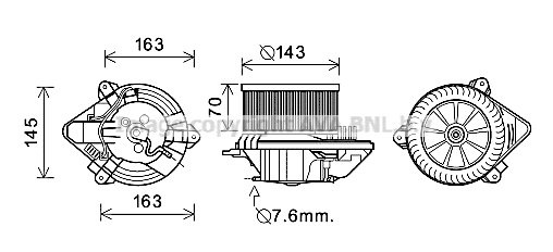 Electric Motor, interior blower (CN8510)
