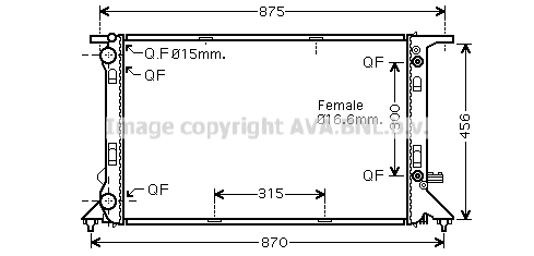 Radiator, engine cooling (AIA2293)