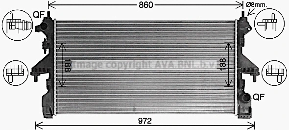 Radiator, engine cooling (CN2322)