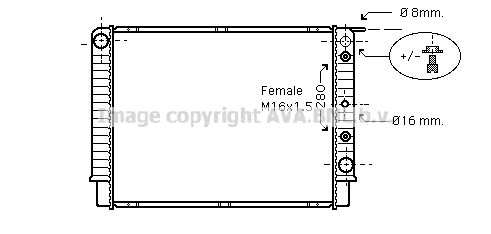 Radiator, engine cooling (VO2098)