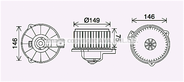 Electric Motor, interior blower (TO8735)
