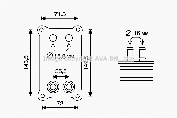 Oil Cooler, engine oil (FD3623)