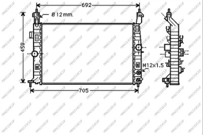 Radiator, engine cooling (OP350R006)
