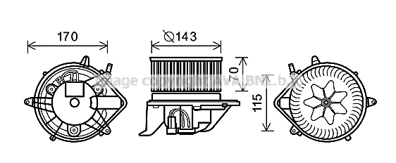Electric Motor, interior blower (BW8458)