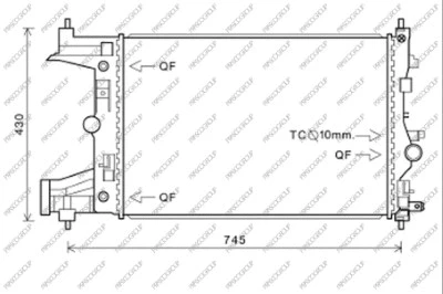 Radiator, engine cooling (OP416R005)
