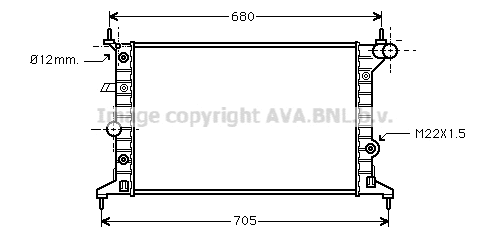 Radiator, engine cooling (OLA2219)
