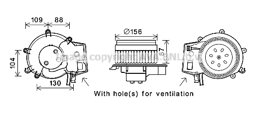 Electric Motor, interior blower (MS8625)