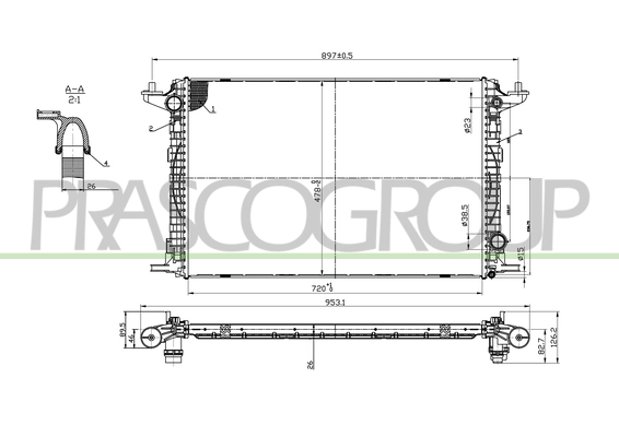 Radiator, engine cooling (AD026R004)